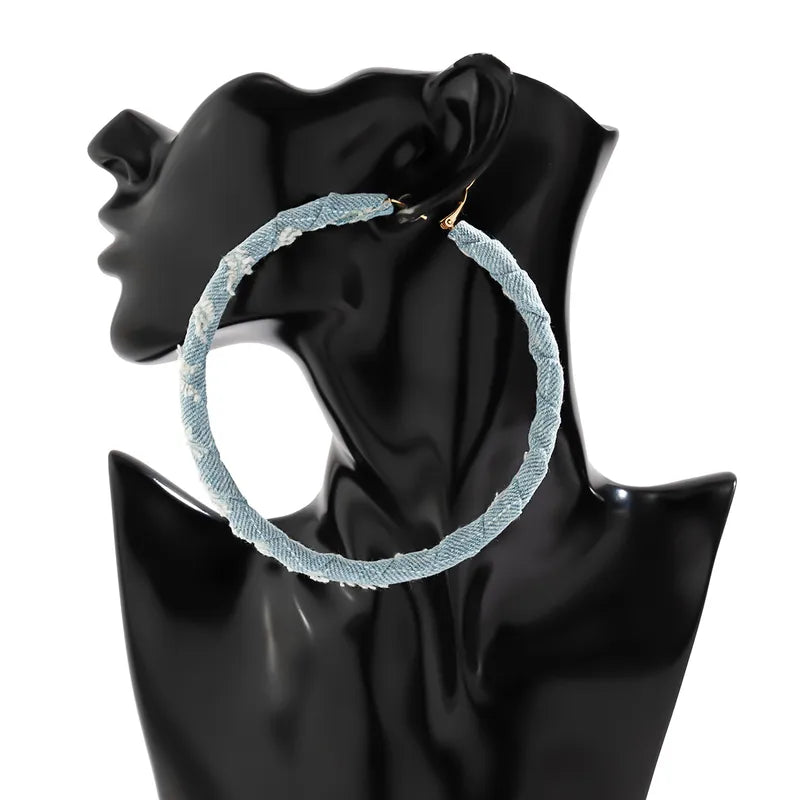 Big Determination Denim Hoops