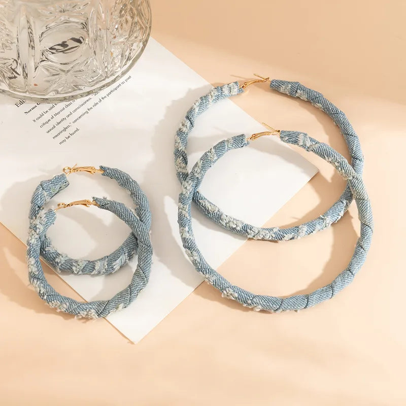 Big Determination Denim Hoops