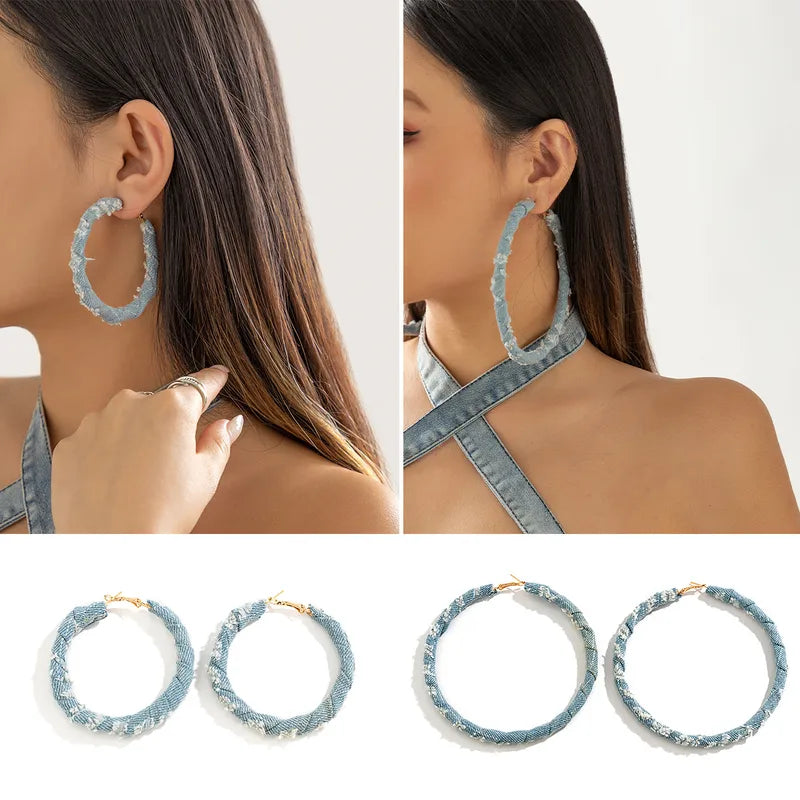 Big Determination Denim Hoops