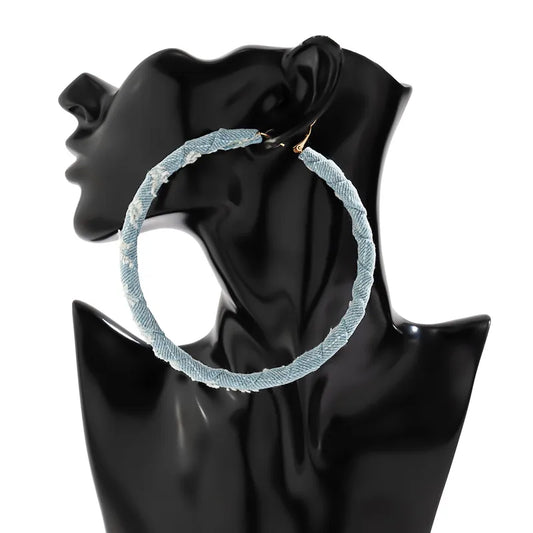 Big Determination Denim Hoops